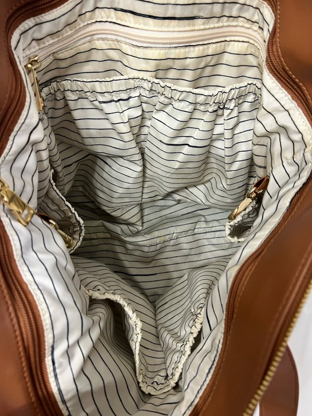 Elkie & Co Aberdeen Diaper Saddle Cognac Vegan Leather Convertible Backpack Tote